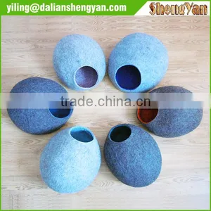Felt Cat Cave Handmade Indoor 100% Wool Cat Bed thumbnail-6