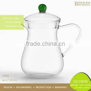 Private Label Big Milk Glass Mug With Lid And Handle thumbnail-1