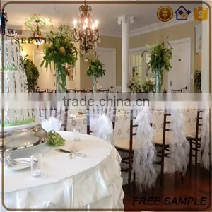Fashionable Fancy Chaivari Lycra Curly Ruffles Chiffon Chair Sash Chair Hood for Banquet thumbnail-4