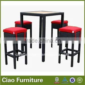 4 Chairs Bar Table Outdoor Modern Rattan Bar Furniture thumbnail-1