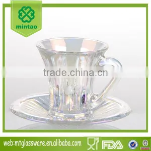 114ml Iquid Luster Glass Water Coffee Turkey Tea Cup With Plate thumbnail-1