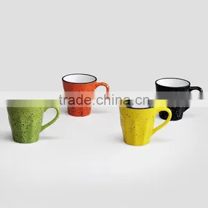 Speckled Solid Color Coffee Mug With Ribbed thumbnail-1