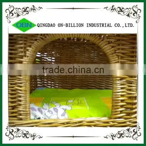 Hand Knitting Rustic Dog and Cat House Wicker Pet Bed thumbnail-4
