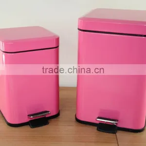 Pink Metal Dust Bin for Decoration thumbnail-1