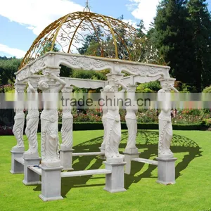Hot Sale Modern Home Decor Marble Carving Garden Luxury Gazebo thumbnail-5