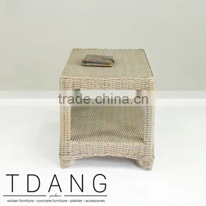 Driago Brown Wicker Table - Outdoor Wicker Table thumbnail-2