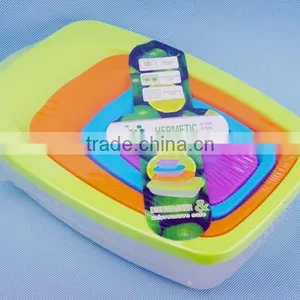 4PC Plastic Color Rectangle Fresh Bowl/food Container thumbnail-1