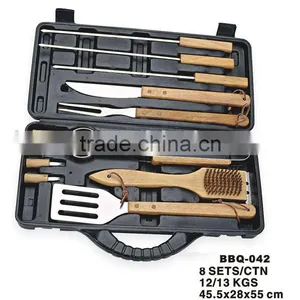 8 Piece Barbecue Tools Set With Plastic Box thumbnail-1