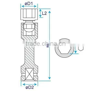 Long Impact Universal Bit Socket for Internal Hexagonal Screws thumbnail-5