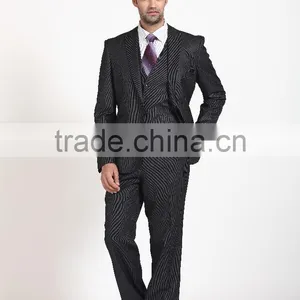 2015 Stripe Fashion 3 Pieces Slim Fit Business Suits for Man thumbnail-1