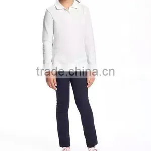 Mulit-color School Pique Uniform Polo Shirts Design With Pictutures Kids Wear HSs5251 thumbnail-6