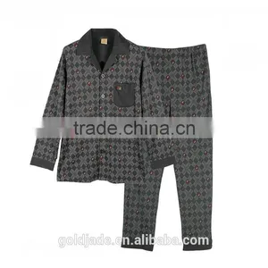 100% Cotton Kintted Fabric Men Sleepwear Sets Man Nightclothes Homewear Pajama Sleepwear thumbnail-3