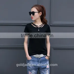 New Casual Women Blank T Shirt Customized New Fashion Design Girls t Shirt thumbnail-3