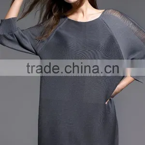Women High Elastic Raglan Sleeve Oversized Folding Dress thumbnail-2