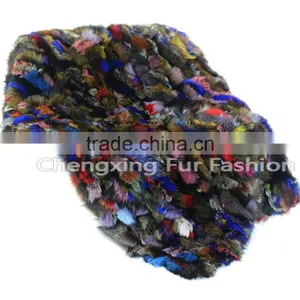 CX-D-124 Home Decora Wholesale Patchwork Colorful Fox Fur Throw Blanket thumbnail-5