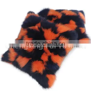 CX-D-33E Real Fox Fur Decorative Throw Pillow Case Plain Cushion Pillow Cover thumbnail-1