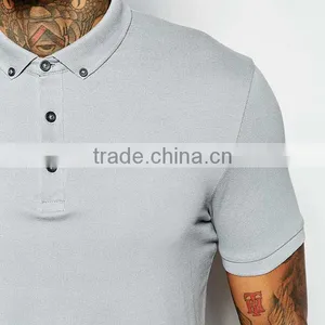 Custom Logo t Shirt Pique Polo t Shirt With Button Down Collar PS0112A thumbnail-3