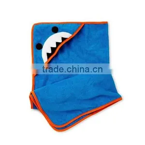 Trade Assurance Custom Embroidery Designs Cotton Terry Fabric Animal Wholesale Kids Bath Poncho Hooded Towel thumbnail-2