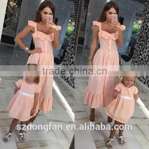 Popular Designs Women Dresses Summer High Qulaity Mother Daughter Matching Dress thumbnail-2