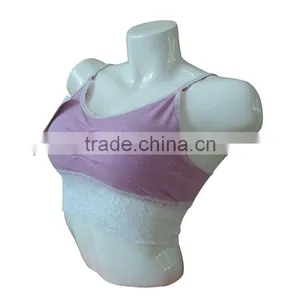 New Style Seamless Woman Underwear Ladies Bra Ladies Melange Tank Top W/lace thumbnail-2