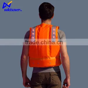 LED Flashing Orange Pool Boating Swimming Surfing Adult Life Vest thumbnail-4