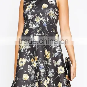 Maternity Skater Dress in Floral Print With Embellished Collar for Pregnant Women Dongguan Weibao Clothing thumbnail-1