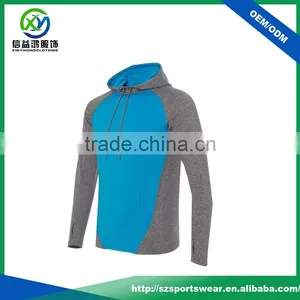 High Quality Cotton Contrast Color Men's Hooded Pullover Sweatshirt With Flat Bottom Design thumbnail-1