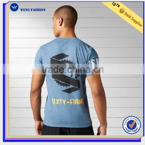 Cotton Polyester Bodybuilding Printing Men's Custom t Shirt Gym Wear thumbnail-2