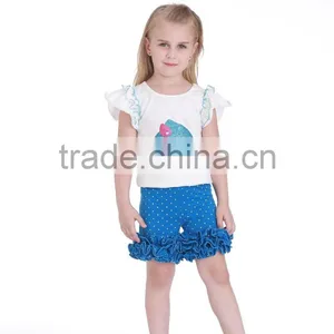 Wholesale Blank Baby Clothes Toddler Summer Pants Girls Icing Ruffle Shorts thumbnail-6