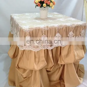 New Design Wholesale Ruffle Tiered Satin Table Skirt thumbnail-6