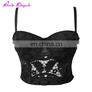 NO MOQ Women Black Floral Lace Harness Teenage Latest Fashion Sexy Cheap Bra thumbnail-1