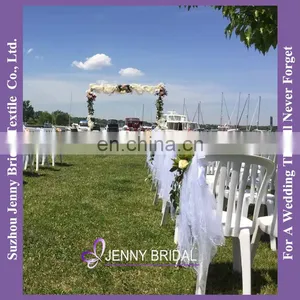 C412A Beautiful Lace Sash Fabrics Textiles Lace White Lace Fabric for Chair Sash thumbnail-1