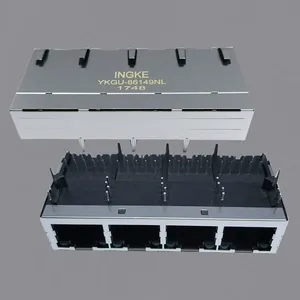 JG0-0026NL YKGU-86149NL 1X4 Port Through Hole Magnetic RJ45 Jacks thumbnail-1