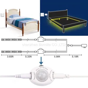 Facoty Price DC12V Warm White Bed Led Motion Sensor Strip Lighting thumbnail-5