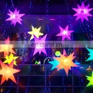 Luxurious Night Club Decoration Advertising Hanging Props RGB Color LED Light Inflatable Star thumbnail-4