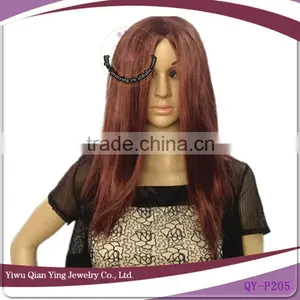 Cheap Wholesale Chocolate Color Straight Synthetic Fiber Party Wigs thumbnail-1