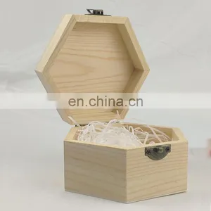 Lipstick Perfume Birthday Gift Box Small Size Hexagonal Wooden Boxes With Lock thumbnail-5