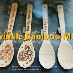 Twinkle Bamboo Wholesale /Christmas Gift Kitchen Utensils Burn/ Bamboo Utensil Set Engraved thumbnail-2