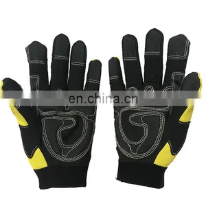 Custom Logo Reinforced Palm Mechanics Work Cut Resistance Hand Synthetic Leather Safety Gloves thumbnail-3