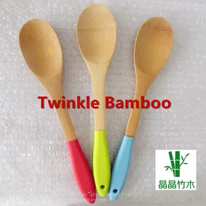 Bamboo Cooking Spoon With Silicon Handle Wholesale From China thumbnail-1