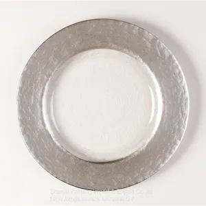 Gold Rimmed Glass Charger Plate For Wedding Dining Tableware Wholesale thumbnail-2