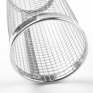 Kitchen Accessories Home and Kitchen Gadgets Rotisserie Basket Bbq Grilling Accessories Outdoor Camp Round Bbq Grill Basket thumbnail-4