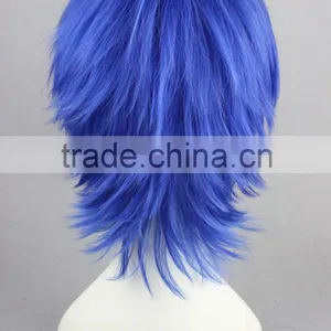 High Quality 35cm Short Straight VOCALOID KAOTO Wig Cosplay Blue Synthetic Anime Wig Cosplay Hair Wigs Party Wig thumbnail-5