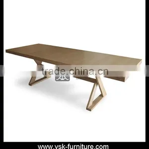 DT-010 2016 High Quality 6 Seater Long Wood Dining Table Designs thumbnail-1