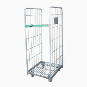 Warehouse Galvanized Wire Roller Cart Wholesale, Cage Trolley Milk Trolley thumbnail-5