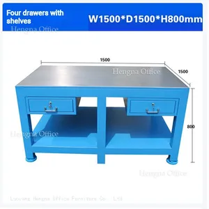 China Factory Direct Multi-functional Workshop Table | Heavy Duty Steel Tool Bench With Lower Shelf | Modular Industrial Workstation - Model: HN-WB05 thumbnail-5