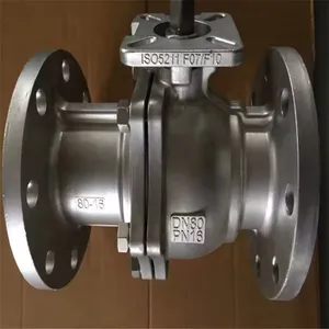 ANSI SS 304/316 Edelstahl Flansch-Kugelhahn Zwei-Teiliger 2-Wege-Elektrischer/Pneumatischer Aktuator-Kugelhähne thumbnail-6