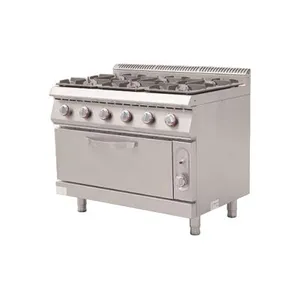 Commercial Gas 6 Burner Cooktop With Oven | NG/LPG Compatible | 1050x700x850mm thumbnail-1