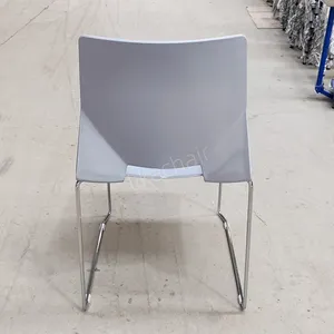 Stackable Plastic Durable Office Meeting Conference Training Chairs With Chrome Sled Base thumbnail-4
