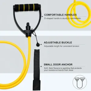 Resistance Band With Handles and Door Anchor, Adjustable Exercise Tube Band for Physical Therapy, Strength Training, Pilates and Home Workouts thumbnail-2